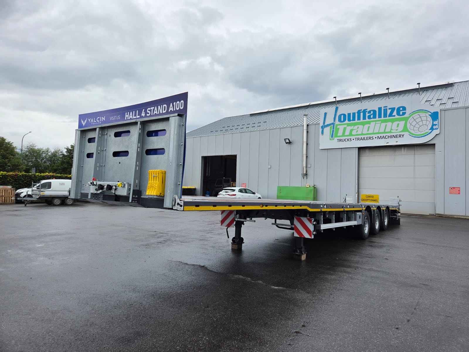 Vente occasion Remorque - YALCIN Semi remorque plateau 3 essieux (Belgique - Europe) - Houffalize Trading s.a.