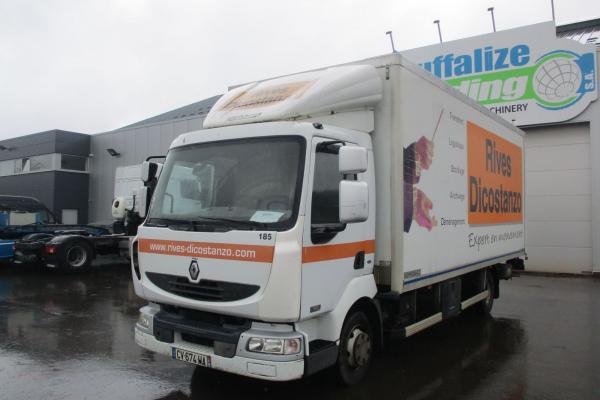 Vente occasion Porteur - RENAULT MIDLUM 180DXI  CAMION FOURGON (Belgique - Europe) - Houffalize Trading s.a.